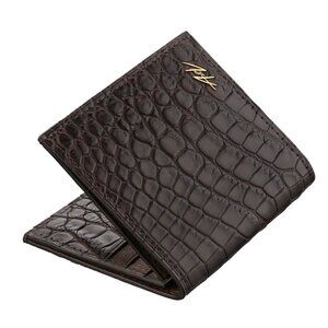 Luxury Alligator Leather Wallet – Handmade Slim Minimalist Brown Wallet